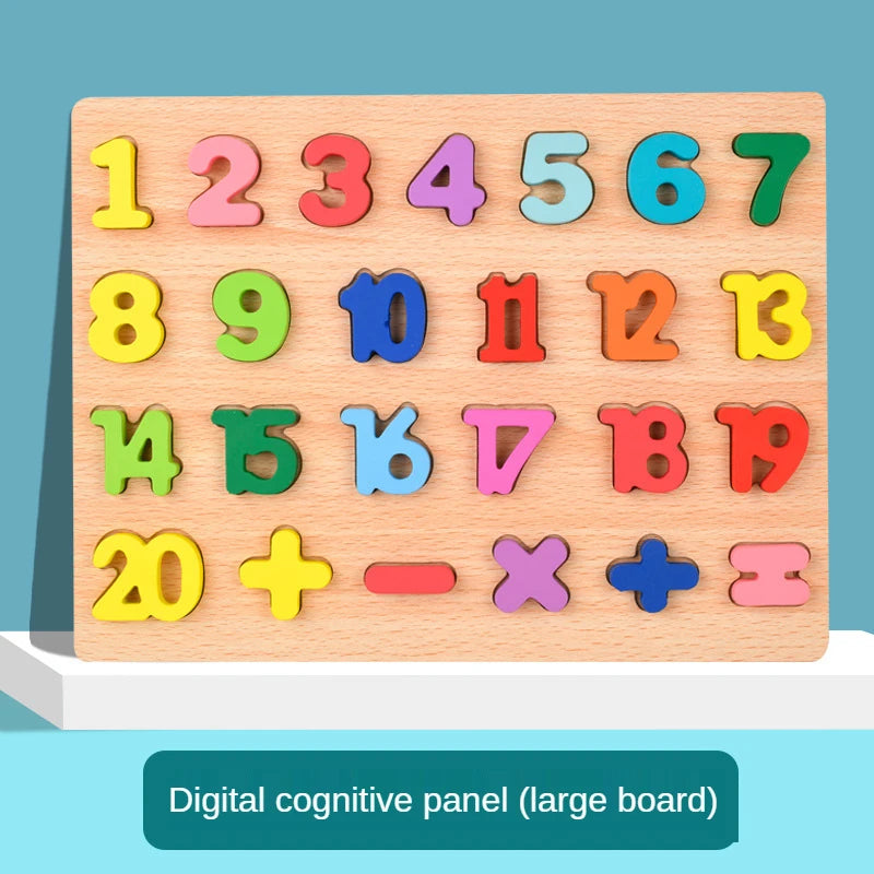 Wooden Number, Letter & Shape Puzzles