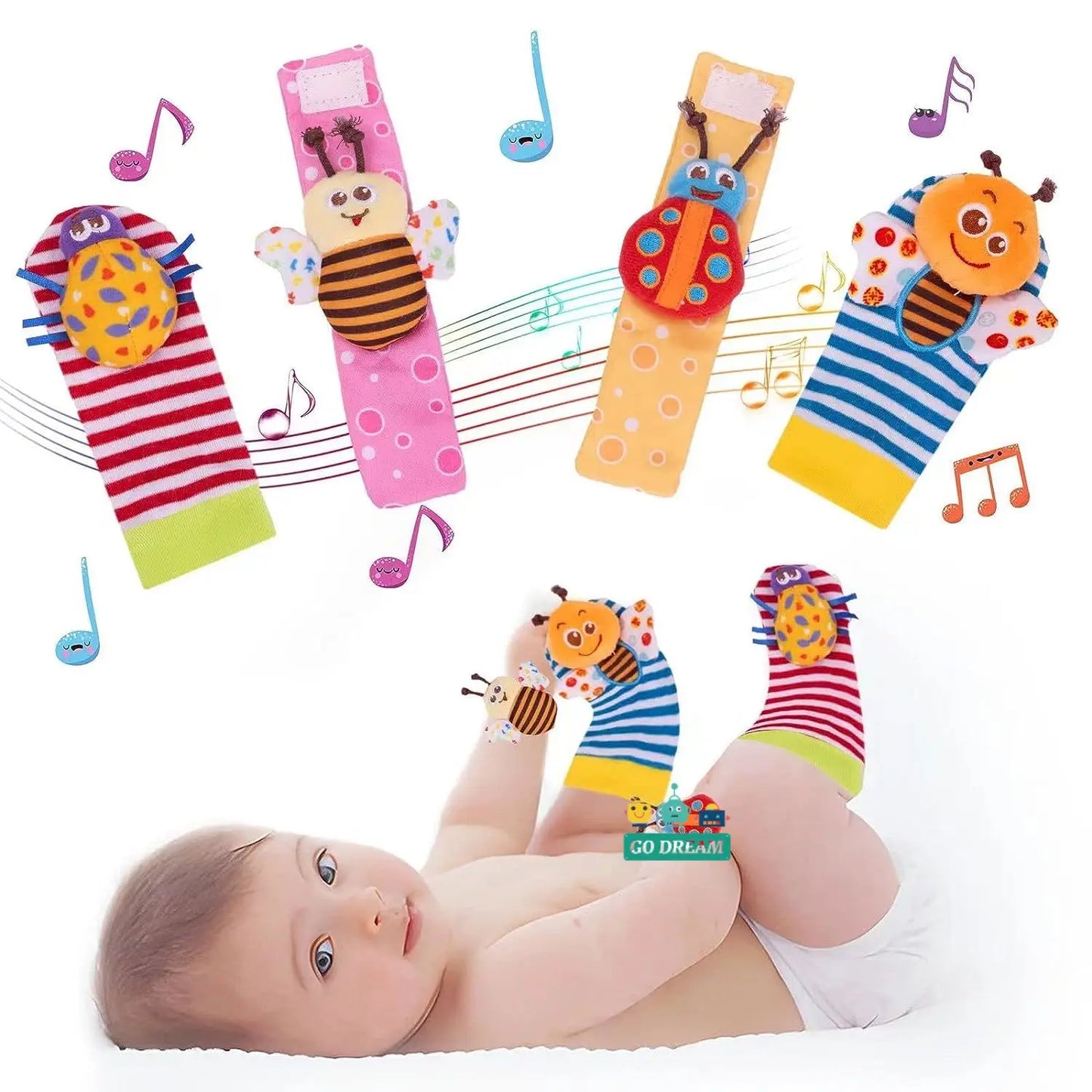 Baby Wrist Rattle & Socks